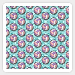 Volleyball Pattern On Geometric Background Sticker